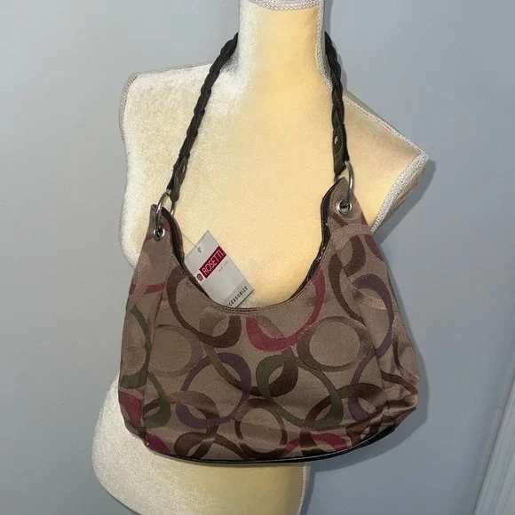 Rosetti New York Khaki Multi Signature Charlene Hobo Handbag - Picture 4 of 7
